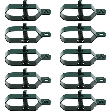 Lot de 10 tendeurs de fil de clôture à cliquet en acier au carbone vert 100 mm pour corde de réglage de la ferme, clôture fixe (1/5)