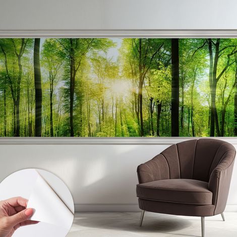 Papier peint adhésif avec colle pour décoration moderne de salon chambre à coucher cuisine et bureau Facile Harmonie de la forêt 250x104 cm (1/5)