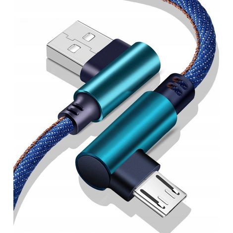 2 m langes, abgewinkeltes Micro-USB-Kabel mit Schnellladefunktion von Koanni (90°)