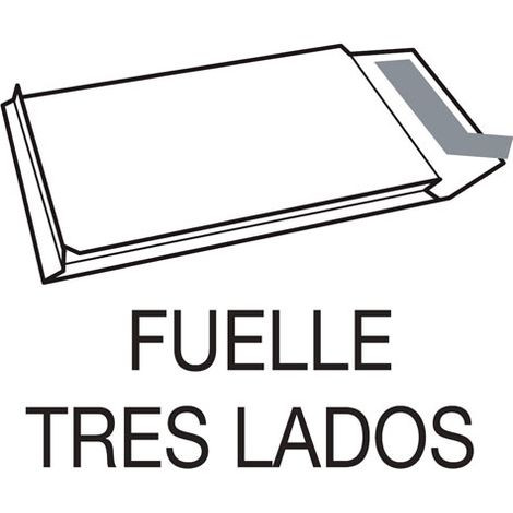 CAJA 250 BOLSAS DIN B4 FOLIO (250X353) BOLSA FUELLE 250X353X30  KRAFT 120 GRS.  FUELLE 3 LADOS - AUTOSAM TIRA DE SILICONA SAM 149018 (1/2)