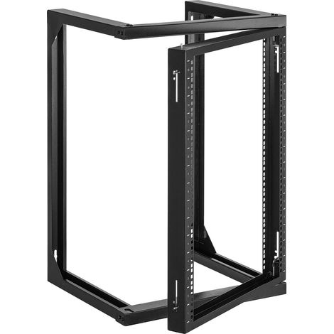 Rack de Serveur Mural 15U, Support de Réseau à Cadre Ouvert, Profondeur 455 mm, Capacité de Charge 68 kg, avec Ouverture 180°, pour Serveur Standard 482 mm, Équipements Audiovisuels et Réseau (1/5)