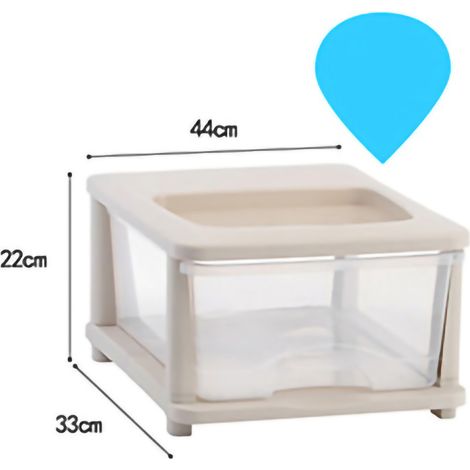 Meuble de rangement à tiroirs - Beige transparent 1 niveau - Organisateur modulable empilable en PP pour cuisine salle de bain
