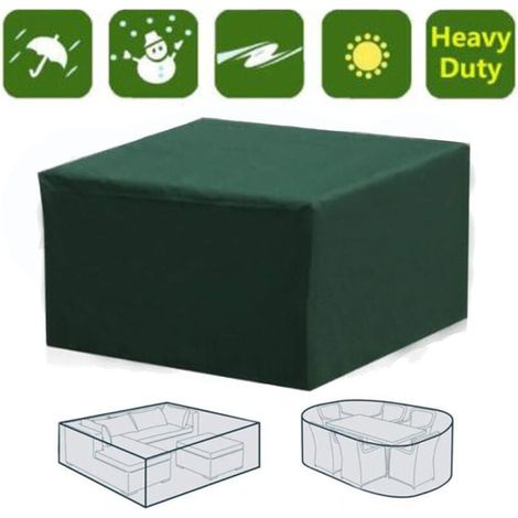 Couverture rectangulaire imperméable pour meubles de jardin avec protection UV pour table de patio, meubles de jardin, vert, 123 × 61 × 72cm--TRIMEC (1/5)