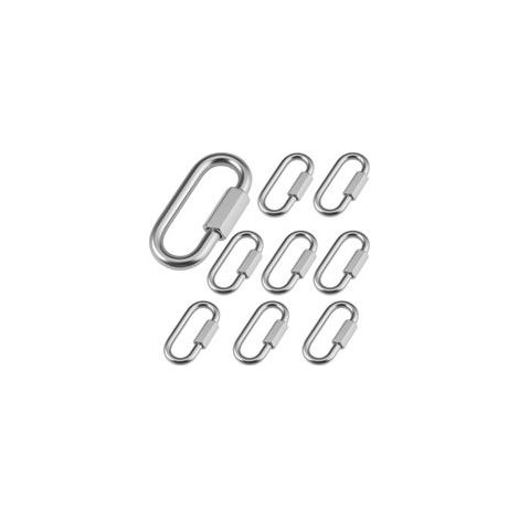 8 Pièces Maillon Rapide Mousqueton à Vis Manille INOX φ6 mm Capacité de Charge 400 Kg, pour Extérieur, Camping Tentes, Randonnée (1/5)