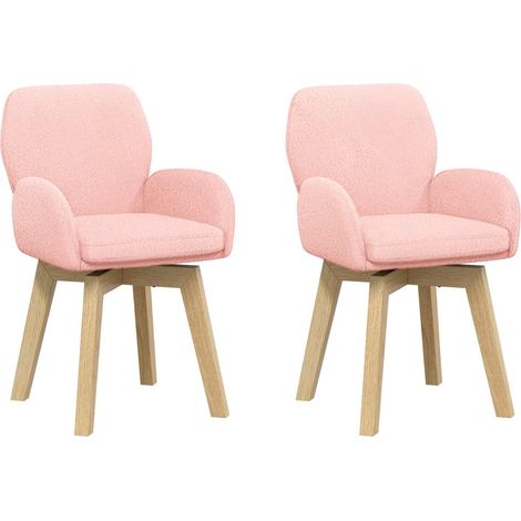 Sillas de comedor giratorias 2 pcs Bouclé Rosa 54 x 58 x 87 cm vidaXL (1/5)