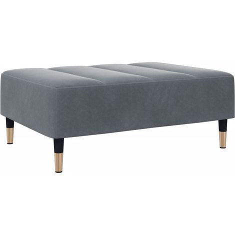 Taburete reposapiés final de cama 77 x 55 x 31 cm terciopelo gris DEC030339 (1/5)