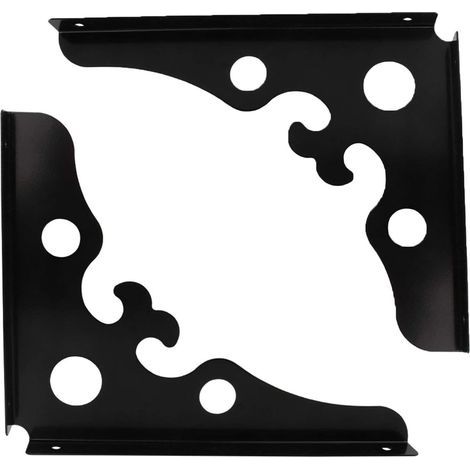 Pcs Wall Mount Shelf Brackets, L-Shaped Brackets, 90 Degree Triangular Metal Angle Brackets, Black (225mm x 285mm) (1/5)