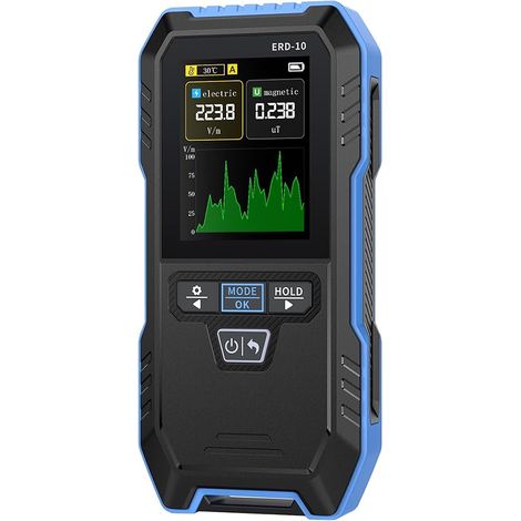 Detecteur emf Appareil de mesure électromagnétique 3 en 1 Mesure du rayonnement EF MF RF Alarme automatique en cas de dépassement de la norme, TFT-Écran pour la maison et la chambre d'enfant. (1/5)
