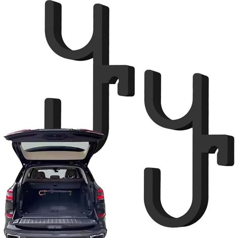 Car Umbrella Hook 2-Piece Car Luggage Rack Vehicle Holder for SUV, Truck, Trunk, Umbrella, Shopping Bag, Handbag, Coat, and More (1/5)