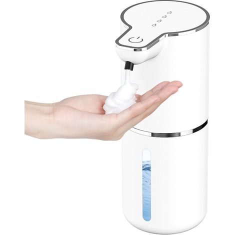 Dispenser automatico di sapone con sensore, 350 ml di sapone in schiuma, ricaricabile tramite USB con sensore di movimento a infrarossi, a parete, portatile, con erogazione di sapone in schiuma regola (1/5)