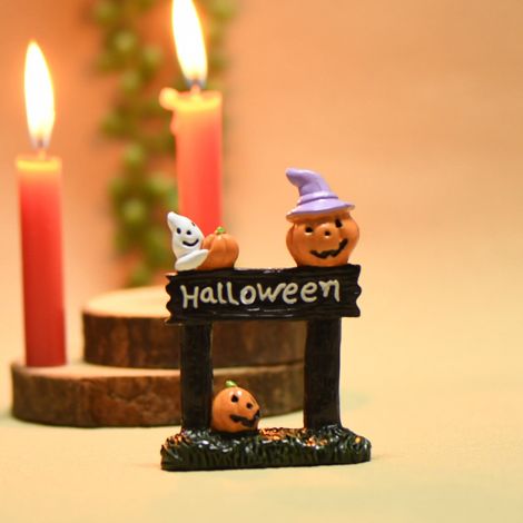 Citrouille Décoration De Table - Résine - Pour Halloween - Lot De 1 Pièce (1/4)