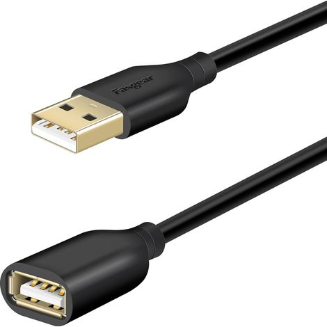 Rallonge USB 5m,Câble d'extension USB 2.0:Mâle A vers Femelle A,Prolongateur USB pour Clé USB,Disque Dur Externe,Hub USB,Souris,Imprimante,Scanner-Noir (1/5)