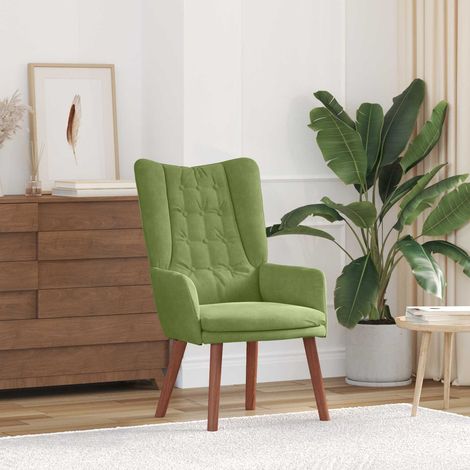 vidaXL fauteuil Vert clair 63 x 67 x 94 cm Velours (1/5)