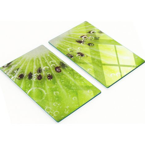 Set di taglieri da cucina in vetro temperato con motivo kiwi, 2x30x52 cm (1/5)