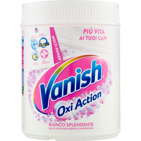 Vanish Oxi Action Polvere Crystal White Smacchiatore Sbiancante Bianco Splendente 500 g (1/5)