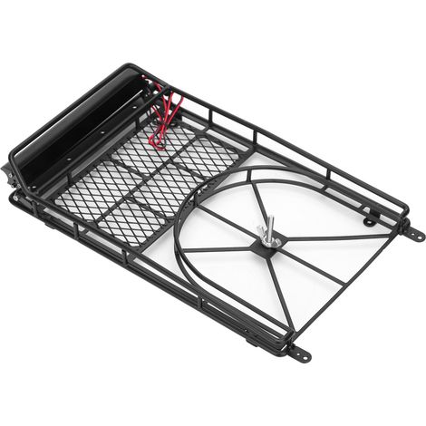 Porte-bagages de toit en métal pour voiture RC Crawler avec bande lumineuse à 10 LED pour HSP/Traxxas (1/5)
