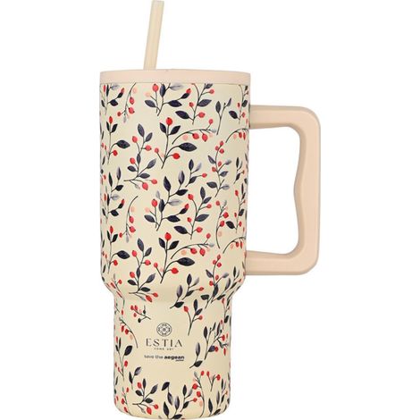 Thermobecher mit Strohhalm, 900 ml, Bloom Beige (1/4)