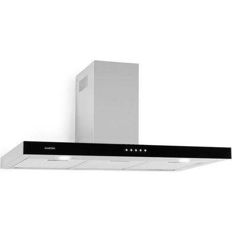 Klarstein – Hotte murale aspirante 90 cm 310 m³/h classe A – Silencieuse 66 dB – Inox argent – Mode recyclage avec filtres à charbon actif (1/5)
