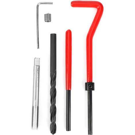 Kit de réparation de filetage 30 pièces M6x0,75 en acier inoxydable, comprenant un jeu de tarauds pour filetage femelle et des inserts de réparation. (1/5)