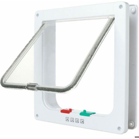 Chatière Pour Chat - 20 x 19 cm - Volet Transparent Avec Joint De Pluie - Plastique ABS Résistant Aux Intempéries - 1 Pièce (1/5)