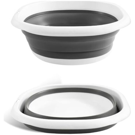 Bassine Pliable, Bassine Retractable Lavabo Pliable Multifonction en Silicone, Bol à Vaisselle Ronds Pliable Cuvette Peu Encombrant pour Voyage Camping et Cuisine, 5 L (1/5)