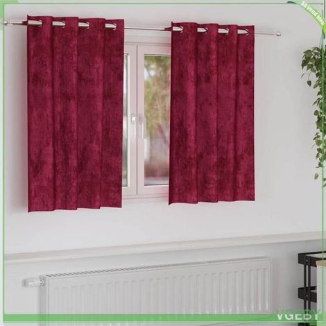 4107643 Rideaux en velours 2 pcs Bordeaux 140 x 140 cm Velours (1/5)