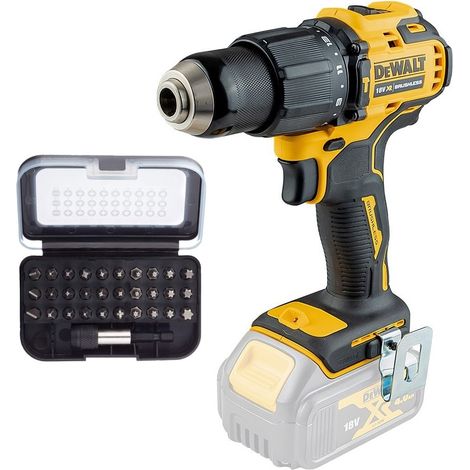 Dewalt DCD709N 18v XR Li-Ion Brushless Compact Combi Hammer Drill + 32pc Acc Set (1/5)