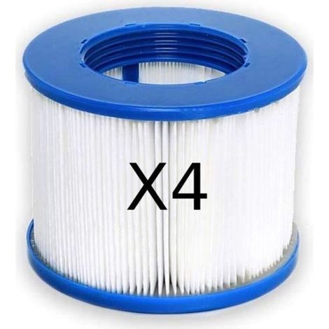 Cartouche Filtre à Vis pour Aqua Spa - Lot de 4 - Papier 120 Plis - 80 mm H x 100 mm Ø (1/3)