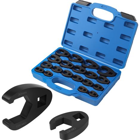 19 PCS Ensemble de clé à Fourche à emmancher Métrique 1/2 3/8", Coffret de douilles à tuyauter, clé à écrou évasé, 8-32mm (1/5)