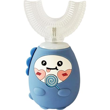 Brosse à dents électrique pour enfants, brosse en forme de U, minuterie à 3 modes avec nettoyage, outil de soin intelligent pour enfants, dispositif de nettoyage dentaire à poils, brosse hygiénique (b (1/5)