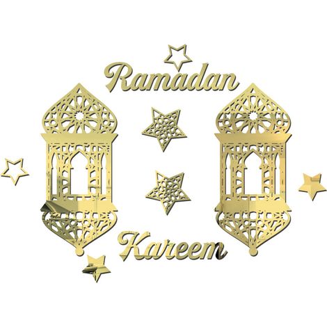 Acryl-Spiegel-Wandaufkleber, Eid Mubarak-Wandaufkleber (1/4)