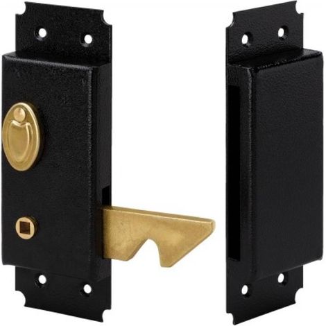 Serrure de porte coulissante en applique verticale à mentonnet Bec-de-cane à condamnation 395 main droite - MÉTALUX (1/3)