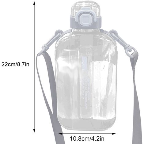 Gourde Plate Sport Extérieur 750ml Grande Capacité Tasse Bureau avec Graduation Bouteille Eau