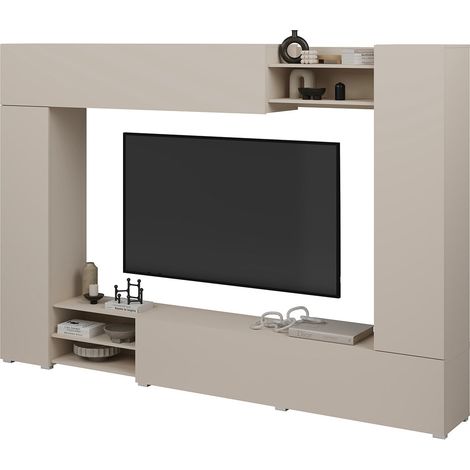 Meuble TV 4 portes 3 niches 270 cm Lya Cachemire (1/5)