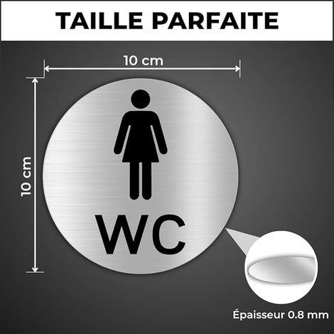 Plaque Toilettes Femmes - Ø 10 cm - Aluminium - Panneau WC Dames