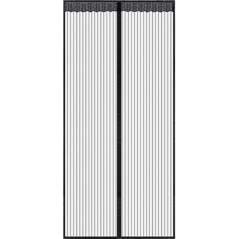Aimants pour rideau anti-insectes à fixation magnétique — Installation sans clous ni vis — Dimensions du rideau : 100 × 210 cm (noir)