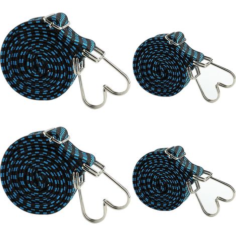 Tendeurs Elastique avec Crochets,2 Pièces 2M Réglables Tendeur Elastique 2 Pièces 1M Corde Elastique Plate Tendeur Our Le Transport de Charges, Vélo, Moto, Voiture, Camping (1/5)