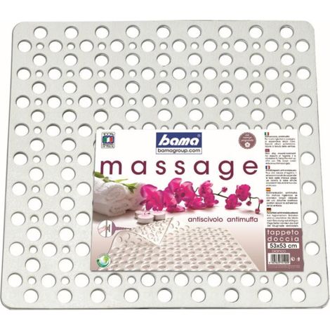 Tapis de douche carré en caoutchoux antidérapant - Blanc - 53 x 53 cm - Livraison gratuite (1/2)
