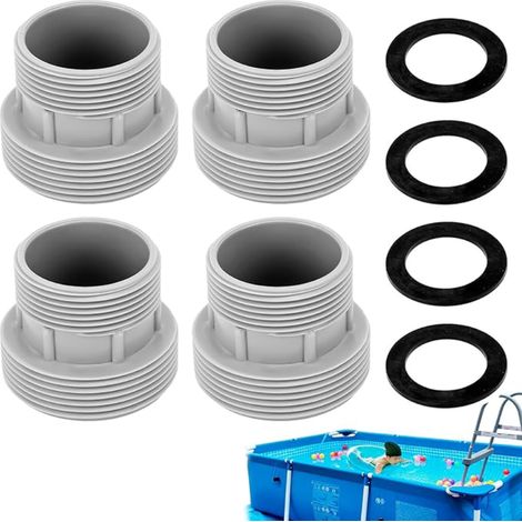 Kit Adaptateur Tuyau Piscine Plastique Filetage 60mm/47mm Conversion Pompe Filtre 4560 58254 Tuyaux Durs Systèmes Filtration (1/5)