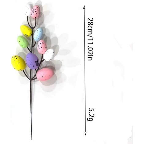 Bouquet De Fleurs Artificielles - Branches D'oeufs De Pâques En Mousse - Décoration Printanière Pour Vase Jardin Intérieur - 28 cm - 1 Pièce (1/4)