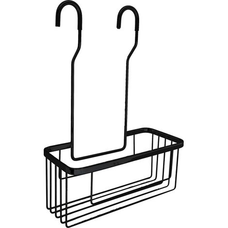 Kibath Portagel con ganchos LLUN rectangular acabado NEGRO mate fabricado en acero inoxidable