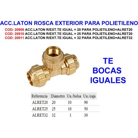 ACC.BRASS R/EXT.TE ÉGAL 25 POUR POLYÉTHYLÈNE COMME RET25