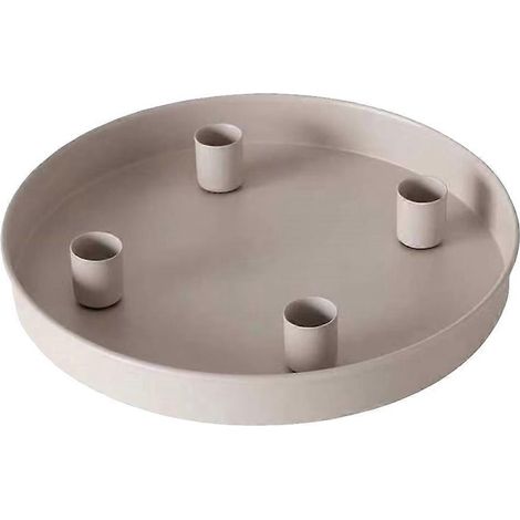 Rundes Tablett mit 4 abnehmbaren magnetischen Kerzenhaltern zur Gestaltung Ihres eigenen Kerzenhalters. (1/5)