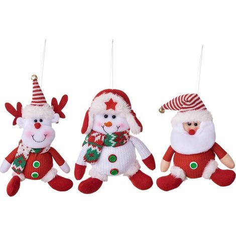 Decorazioni per l'albero di Natale bambola elk Pupazzo di neve, babbo Natale, Ornamento di Vacanza di Sospendere per la Camera da letto, Ufficio, camino (1/5)