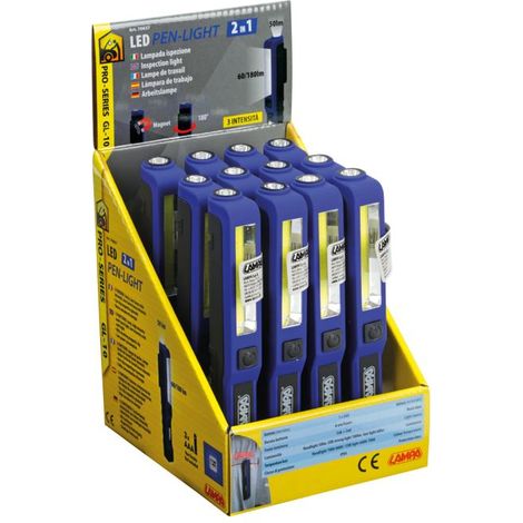 GL-10, lampada ispezione a Led con torcia - Display 12 pz