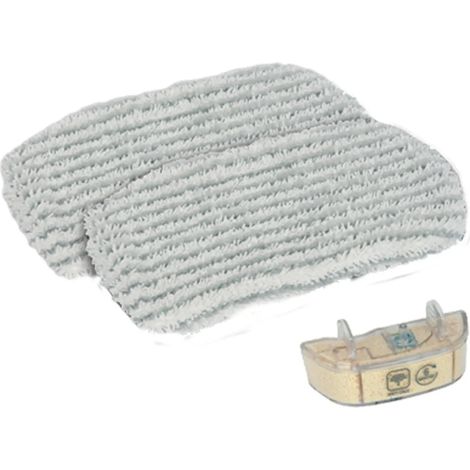 Kit d'entretien (2 lingettes micro-fibres + 1 cartouche anti-calcaire) pour nettoyeur vapeur Steam Power Rowenta