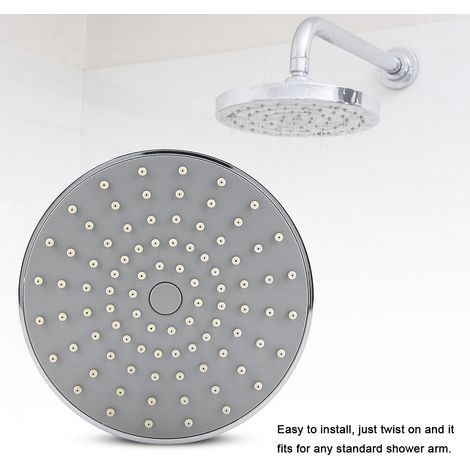 Douche de plafond ronde 15 cm, pommeau de douche haute pression, finition chromée, pulvérisateur mural pour salle de bain, accessoire de douche (1/5)