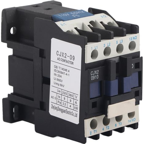 Contacteur AC Normalement Ouvert Bobine 110V AC 50Hz 9Amp Alimentation Moteur Commandes Indicateurs Vis M5 (1/5)