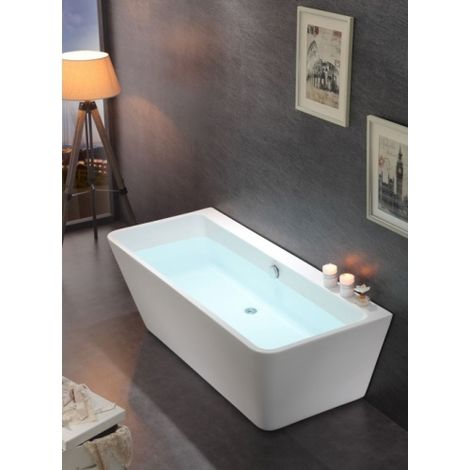 Baignoire rectangulaire moderne MISTRAL avec rebord mural (1/3)