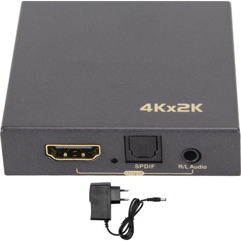 Extracteur Audio HDMI 1.4 Fibre Optique 4K 30Hz avec Sortie 3.5mm et Alimentation 100‑240V EU (1/5)
